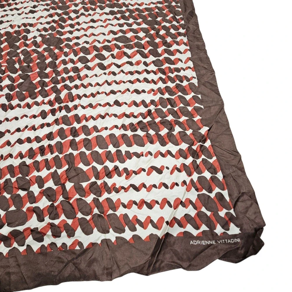Adrienne Vittadini Square Sacrf‎ MCM  Brown Red White Abstract Purse Cha